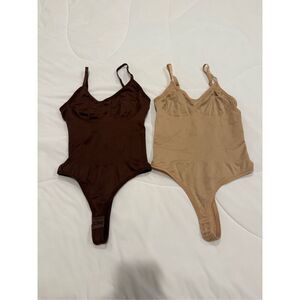Hey shape 2 piece thong bodysuit set waist snatching
